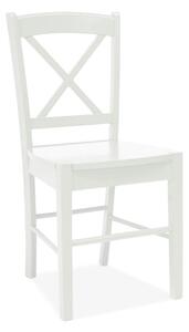 Scaun alb lemn masiv CD-56, 40x36x85 cm
