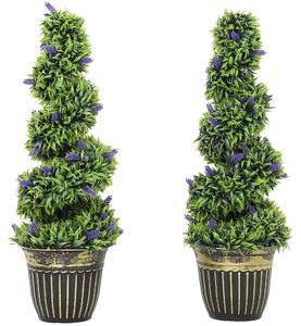 HOMCOM Set de Două Plante Artificiale Lavandă 90 cm | Aosom Romania