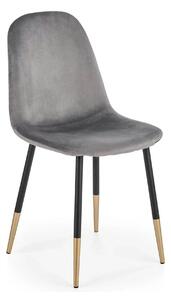 Scaun tapitat K379, gri/negru, stofa catifelata/metal, 45x48x88 cm