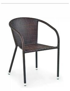 Scaun de ratan MIDAS, maro inchis, ratan sintetic/otel, 57x57x78 cm