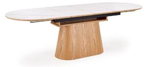 Masa extensibila SIRIUS, alb/stejar natural, 160/240x90x77 cm
