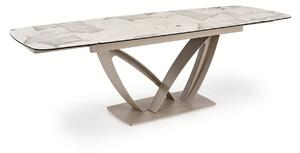 Masa extensibila BENJAMIN, bej/casmir, ceramica/sticla/metal, 160/240x
