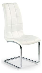 Scaun tapitat K147, alb/crom, piele ecologica/metal, 42X55X101 CM