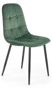 Scaun tapitat K417, verde/negru, stofa catifelata/metal, 46x56x87 cm