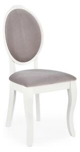 Scaun alb cu gri VELO, gri/alb, stofa catifelata/lemn, 44x53x96 cm