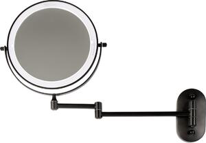 Faneco Como Black oglindă 20x20 cm rotund cu iluminare M200LBSBL