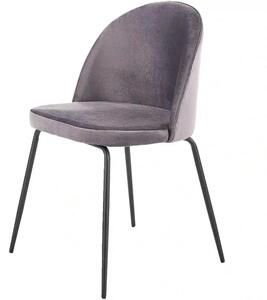 Scaun K314 gri inchis/negru, stofa catifelata/metal, 49x50x80 cm