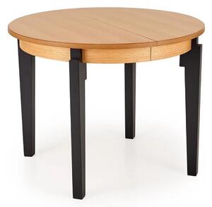 Masa extensibila SORBUS, stejar natural/negru, 100/200x100x77 cm