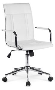 Scaun de birou PORTO 2, alb, piele ecologica, 53x57x97/107 cm