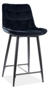 Scaun bar textil CHIC H-2, negru, 46x51x90 cm