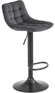 Scaun bar inalt H95, gri/gri inchis, stofa/otel, 43x44x84/106 cm