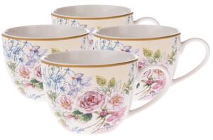 Set de 4 bucăți de căni de porțelan Roses, 90 ml