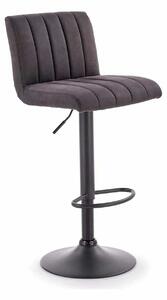 Scaun bar H89, gri inchis, piele ecologica/otel, 41x48x88/108 cm