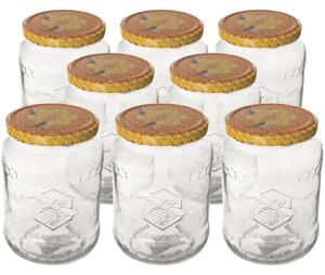 Set de borcane cu capace Orion Mix miere 0,77l, 8 buc