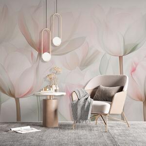 Tapet Lalele delicate în culori pastelate, Fototapet Flori, w03442v1 : Uwalls.ro