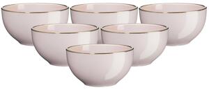 Bol de supă Mäser Metallic RIM Pink, 18,6 cm,6 buc