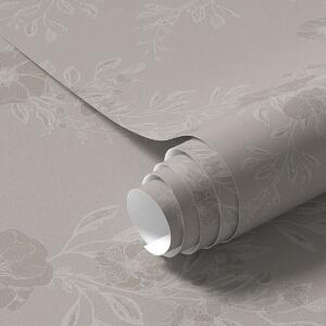 Tapet Flori cu frunze de lumină pe fundal gri, Tapet rustic, a00006v1 : Uwalls.ro