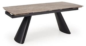 Masa extensibila VINCE, maro/negru, piatra sinterizata/metal, 180/238x
