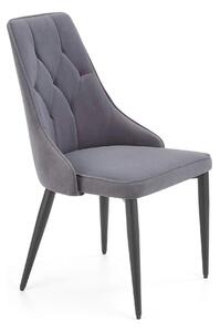 Scaun K365, gri/negru, stofa catifelata/metal, 52x57x90 cm