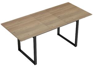 HOMCOM Masă de Luat Masa Extensibilă pentru 6-8 Persoane cu Panouri Detașabile, 140-180cm Masă Rectangulară Extensibilă cu Bază din Oțel, Stil Industrial, pentru Sufragerie, Culoare Lemn | Aosom Romania