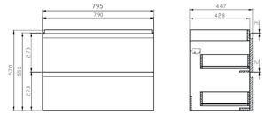 Cersanit Moduo dulap 79.5x44.7x57 cm dulap atârnat sub chiuvetă alb S590-008-ECO