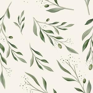 Tapet Ramuri de măslin verde delicat, Tapete scandinav, a00030 : Uwalls.ro