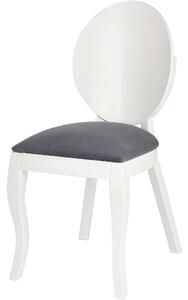Scaun tapitat Verdi, gri/alb, stofa clasica/lemn de fag, 43X52X90 CM