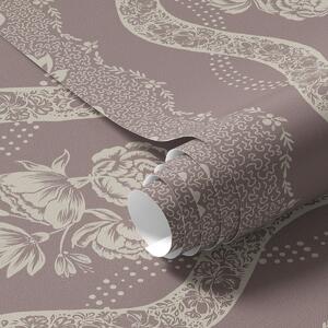 Tapet Ornament geometric delicat cu flori și linii curbe, Tapet vintage, a00033 : Uwalls.ro
