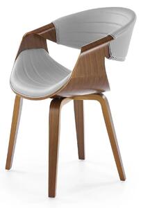 Scaun picioare lemn K544, gri/nuc, piele ecologica/placaj, 55x55x77 cm