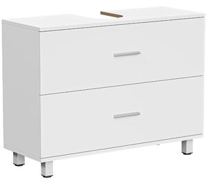 HOMCOM Dulap Sottolavabo pentru Baie cu 2 Sertare, Dulap Modern și Economisitor de Spațiu, 80x30x60 cm, Alb | Aosom Romania