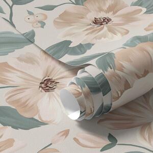 Tapet Aranjament floral delicat în culori pastelate, Tapet stil englezesc, a00043 : Uwalls.ro