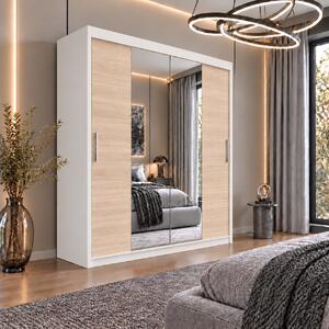 Dressing Alex, 140x60x200cm, cu oglinda, Alb Sonoma, Pal 18 mm