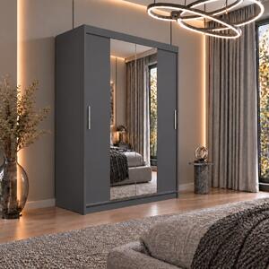 Dressing Alex, 120x60x200cm, cu oglinda, Antracit, Pal 18 mm