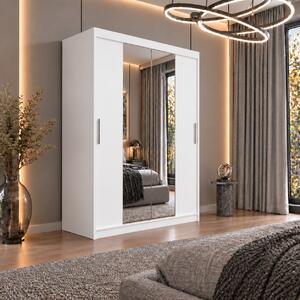 Dressing Alex, 120x60x200cm, cu oglinda, Alb, Pal 18 mm