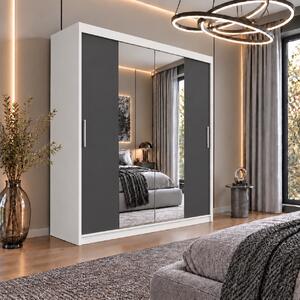 Dressing Alex, 160x60x200cm, cu oglinda, Alb Antracit, Pal 18 mm