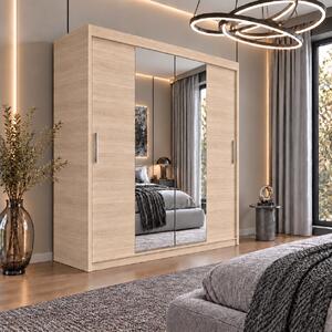 Dressing Alex, 180x60x200cm, cu oglinda, Sonoma, Pal 18 mm