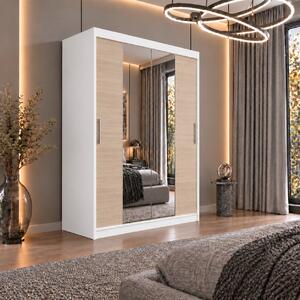 Dressing Alex, 120x60x200cm, cu oglinda, Alb Sonoma, Pal 18 mm