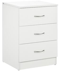 HOMCOM Noptieră pentru Dormitor cu 3 Sertare, 40X35x58 cm, Albă | Aosom Romania