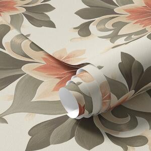 Tapet Model floral abstract pe fundal deschis, Tapet vintage, a00069v1 : Uwalls.ro