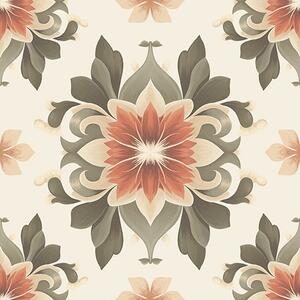 Tapet Model floral abstract pe fundal deschis, Tapet vintage, a00069v1 : Uwalls.ro