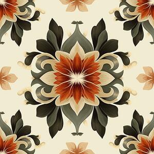 Tapet Abstract luminos model floral pe fundal luminos, Tapet vintage, a00069v3 : Uwalls.ro
