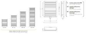 Instal Projekt Code calorifer de baie decorativ 95.1x40 cm alb COD-40/100D50