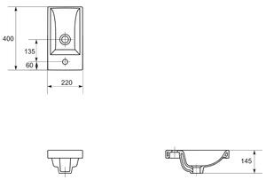Cersanit Como lavoar 40x22 cm dreptunghiular mobilier alb K32-001-BOX