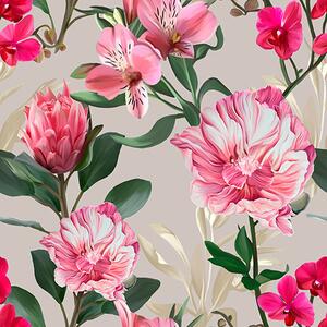 Tapet Delicate flori roz pe fundal luminos, Tapet flori, Tapet bujori, a00094 : Uwalls.ro