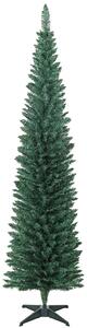 HOMCOM Brad de Crăciun artificial Slim 210 cm cu 401 ramuri, model brad, bază din plastic, verde | Aosom Romania