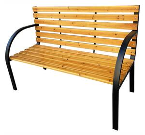 Bancă de grădină Dereck (negru + lemn natural). Promo -18%. 1088104