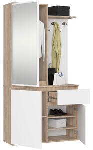 Mobilier hol Enteruno (stejar sonoma + alb) (cu oglindă). Promo -17%. 1128862