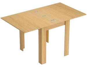 HOMCOM Masă de Sufragerie Extensibilă pentru 4-6 Persoane Design Rabatabil, 70-140cm Masă Extensibilă Rectangulară Salvaspațiu cu Picioare Antiderapante, pentru Sala de Mese Living, Culoare Efect de Lemn | Aosom Romania