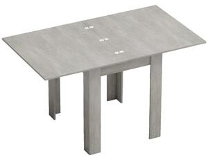 HOMCOM Masă de Dining Extensibilă pentru 4-6 Persoane Design Pliabil, 70-140cm Masă Rectangulară de Economisire a Spațiului cu Picioare Antiderapante, pentru Sala de Mese Sufragerie, Gri Efect Lemn | Aosom Romania