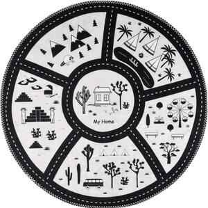 Covor de joacă pentru copii alb-negru lavabil ø100 cm My Home – Vitaus